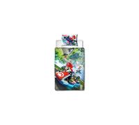 Super Mario Nintendo Kart Single Duvet Cover | Officially Licensed Reversible Two Sided Gravity Design with Matching Pillowcase