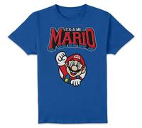 Super Mario Nintendo Varsity Mario Unisex T-Shirt - Blue | Size: Small Super Mario Blue S