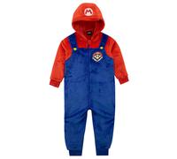 Super Mario Onesie Fleece All In One in Blue | Size: 12-13 Years Super Mario Blue 12-13 Years