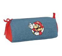 Super Mario - Pencil Case with Zip and Compartment, Children's Pencil Case, Ideal for School Age Children, Comfortable and Versatile, Quality and Resistance, 21 x 7 x 8 cm