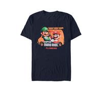 SUPER MARIO Mario Brothers Plumbing Men's Short-Sleeved T-Shirt Blue L