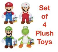 Super Mario Plush 10” Toys - Mario, Luigi, Yoshi, Fire Mario - Official Nintendo