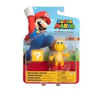 SUPER MARIO Red Collectable Articulated Action Figure for Koopa Troopa 4" with Question Mark Accessory for Ages 3+