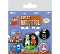 Super Mario Retro Badge Set (Pack of 5) Super Mario Multicolor