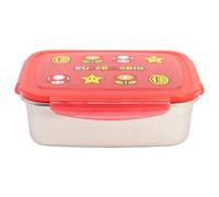 Super Mario Stainless Steel Lunch Box 1090 ml - Rectangular Airtight Food Container with Silicone Seal for Work, College or School, Gift Idea