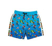 Super Mario Swim Shorts for Boys | Kids Mario Luigi Swimming Trunks Pants | Drawstring Waistband Blue Gamer Merchandise Gifts 13-14 Years