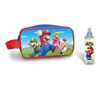 Super Mario Travel Toiletry Bag with Body Spray (100ml) for Kids - Water-Resistant Kids Wash Bag Dopp Kit for Camping, Trips, and Home - Perfect Christmas or Birthday Gift for Young Adventurers