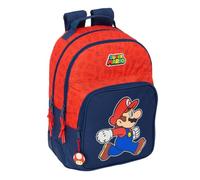 SUPER MARIO TRICK - Children's School Backpack, Ideal for Children of Different Ages, Comfortable and Versatile, Quality and Resistance, 32 x 15 x 42 cm, Dark Blue/Red, M, Casual