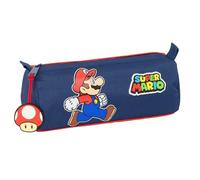 Super Mario Trick - Pencil Case with Zip and Compartment, Children's Pencil Case, Ideal for School Age Children, Comfortable and Versatile, Quality and Resistance, 21 x 7 x 8 cm, Dark Blue/Red, M,