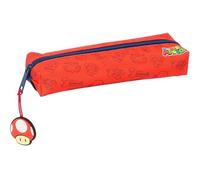 SUPER MARIO TRICK - Rectangular Children's Pencil Case, Children's Pencil Case, Ideal for Children of School Age, Comfortable and Versatile, Quality and Resistance, 22 x 7 x 40 cm, Dark Blue/Red, M,