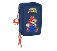 Super Mario Trick - School Pencil Case with 37 Tools Included, Children's Pencil Case, Child, Ideal for Children from 5 to 14 Years, Comfortable and Versatile, Quality and Resistance, 12.5 x 5.5 x