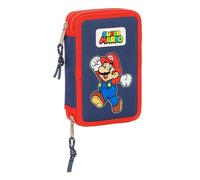 Super Mario World - Children's School Pencil Case, Pencil Case with Colours, with 28 Tools Included, Ideal for Children from 5 to 14 Years, Comfortable and Versatile, Quality and Resistance, 12.5 x 4