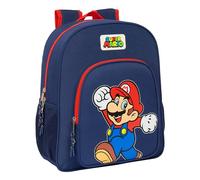 Super Mario World School Backpack for Children, Adaptable to Trolley, Ideal for School-Age Children, Comfortable and Versatile, Quality and Strength, 32 x 12 x 38 cm, Navy Blue, Navy blue, Estándar,