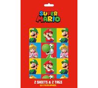 SUPER MARIO WRAPPING PAPER 2 Sheet 2 Tags BIRTHDAY GIFT WRAP