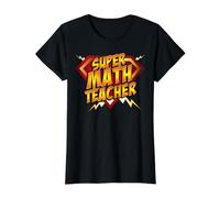 Super Math Teacher - Educational Superhero Value Graphic T-Shirt, Women, Black, S