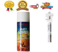 Plastikote 011107 Matt Super Spray White 400Ml