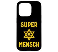 Super Mensch Yiddish Jewish Hanukkah Father's Day Husband Case for iPhone 15 Pro