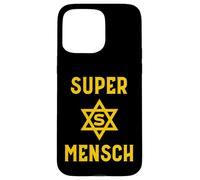Super Mensch Yiddish Jewish Hanukkah Father's Day Husband Case for iPhone 15 Pro Max
