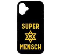 Super Mensch Yiddish Jewish Hanukkah Father's Day Husband Case for iPhone 16 Plus