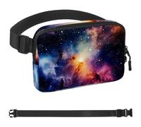 Super Milky Way Stars Fanny Packs for Women Men, Crossbody Belt Bag with Zipper Pockets,Waterproof Waist Packs with Adjustable Strap for Workout Running Traveling Hiking, Multicolor, One Size