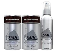Super Million Hair - Extra Value 25g Set - (2 x 25g Hair Building Fibres & 1 x 165ml Hard Mist) - No.23 Medium Brown