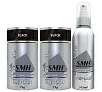 Super Million Hair - Extra Value 25g Set - (2 x 25g Hair Building Fibres and 1 x 165ml Hard Mist) - Black.
