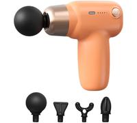 Super Mini Massage Gun, Deep Tissue Percussion Muscle Massager for Whole Body Relaxation, Portable Massager with 4 Speed Indicators, Quiet Travel Massage Gun Mini for Fitness Sports, Orange