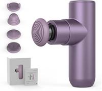 Super Mini Massage Gun Powerful Muscle Massager Travel Back Deep Tissue Percussion Compact Portable Handheld Massager for Office Gifts, for Her, Home Athletes Sports Pain Relief 4 Massage Heads