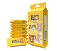 Super Mini Wet Wipes Travel Size, Sensitive Portable Travel Wipes - Hand and Face Wipes for Adults, Kids & Baby Care, 8 Pack Total 64 Wipes (Yellow, Pack of 8)