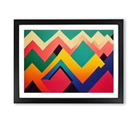 Super Modern Abstract Art H1022 Framed Print for Living Room Bedroom Home Office Décor, Wall Art Picture Ready to Hang, Black A4 Frame (34 x 25 cm)