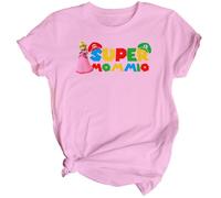 Super Mommio Womens Mothers Day T-Shirt Top Funny Mama Mom Idea #MD Ladies M Light Pink