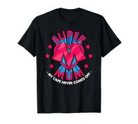 SUPER MUM - My Cape Never Comes Off - Awesome Mothers Day T-Shirt, Men, Black, Large