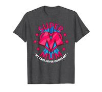 Super Mum - My Cape Never Comes Off - Awesome Mothers Day T-Shirt, Men, Dark Heather Grey, Large