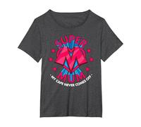Super Mum - My Cape Never Comes Off - Awesome Mothers Day T-Shirt, Women's Plus, Dark Heather Grey, 3X