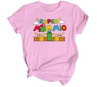 Super Mummio Womens Mothers Day T-Shirt Top Funny Cute Mom Mama Gift Idea #MD Ladies M Light Pink