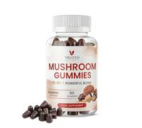 Super Mushroom Gummies, 12-in-1 Complex with Lion’s Mane, Reishi, Chaga, Cordyceps, Supports Brain Focus, Immune Health & Mood, Vegan Supplement, Non-GMO, Natural Blueberry Flavour, 60 Gummies