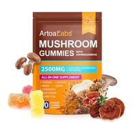 Super Mushroom Gummies with Ashwagandha, Lion's Mane, Reishi, Cordyceps & Chaga - All in One 2500mg Functional Mushrooms Enhance Immunity & Energy, Boost Vitality Overall Health 80 Gummies