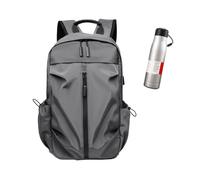 super NADIAK 30L Business Laptop Backpack for 15.6 Inch Laptop, Water Resistant Rucksack with USB Charging Port, Includes Free Insulated Water Bottle for Work, Commute, Travel & University (Gray)