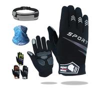 super NADIAK Guantes de Ciclismo Ligeros,Dedo Largo,Touchscreen,Antideslizantes y Transpirables-Reflectantes para Hombre/Mujer-MTB, Carretera, Gravel - Máximo Confort y Agarre (Negro, L)