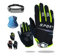 super NADIAK Guantes de Ciclismo Ligeros,Dedo Largo,Touchscreen,Antideslizantes y Transpirables-Reflectantes para Hombre/Mujer-MTB, Carretera, Gravel - Máximo Confort y Agarre (Verde, L)