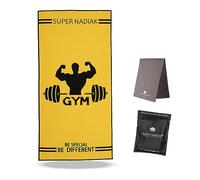 super NADIAK Gym Towel-Microfiber Towel-Microfiber Sheet Ideal for Weight Room,Towel for Workouts Both Indoors and Outdoors Sport,Fitness,Gym (Yellow)