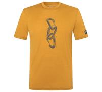 super.natural - Carabineri Tee - Merino shirt size 46 - S, orange/yellow