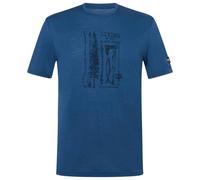super.natural - Fishing Adventure Tee - Merino shirt size L, blue