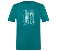 super.natural - Fishing Adventure Tee - Merino shirt size XXL, turquoise