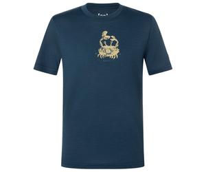 super.natural - Kid's Crab Tee - Merino shirt size 128, blue/ various