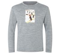 super.natural - Kid's Dachshund Party L/S - Merino base layer size 128, grey