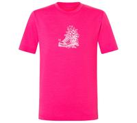 super.natural - Kid's Flower Sneakers Tee - Merino shirt size 140, pink