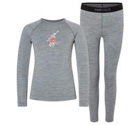 super.natural - Kid's Tundra175 Ski Bunny Set - Merino base layer size 116, grey