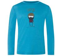 super.natural - Kid's Wood Crafti L/S - Merino shirt size 164, blue