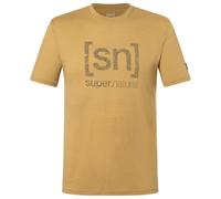 super.natural - Logo Lines Tee - Merino shirt size L, sand